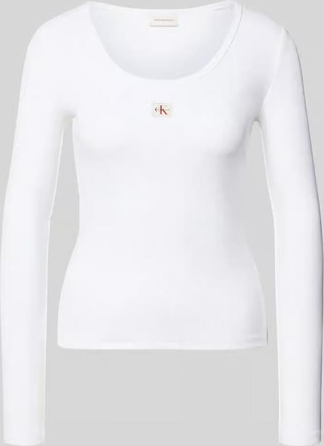 Calvin Klein Jeans slim fit shirt met lange mouwen van katoenmix