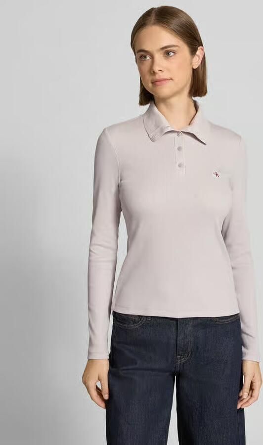 Calvin Klein Jeans slim fit shirt met lange mouwen van katoenmix - Foto 2