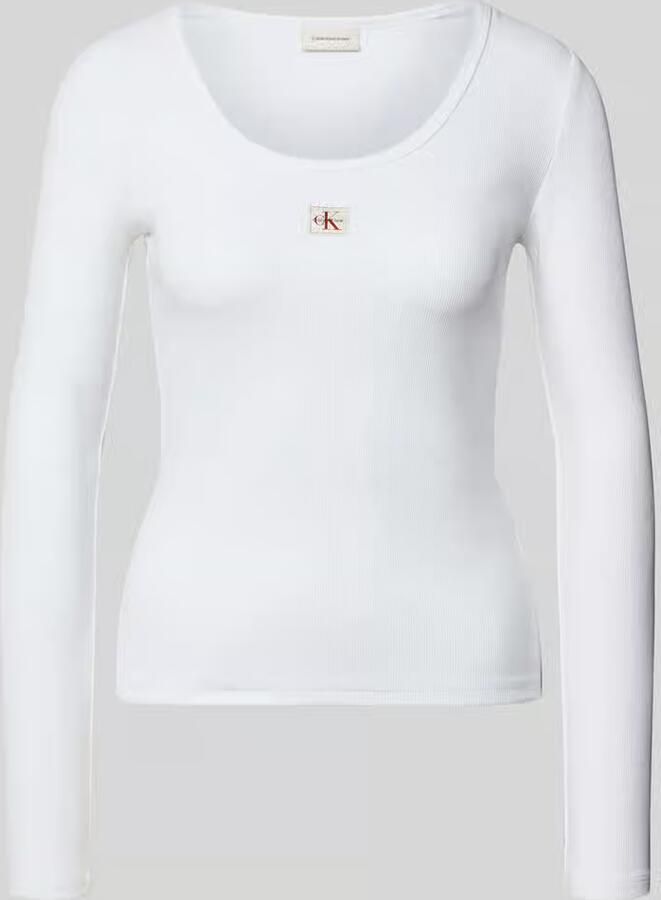 Calvin Klein Jeans slim fit shirt met lange mouwen van katoenmix - Foto 2