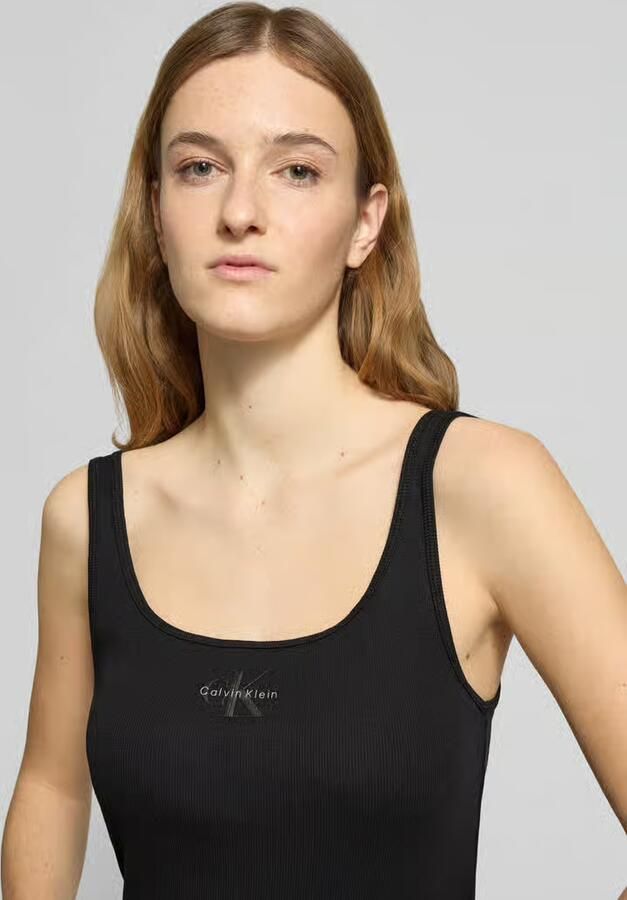 Calvin Klein Jeans Slim fit top met logoprint model 'Scoop' - Foto 2