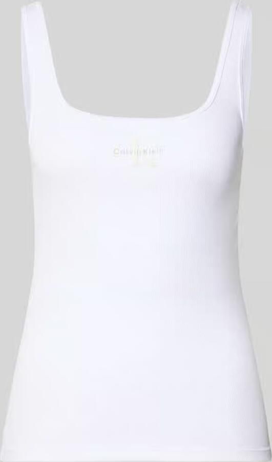 Calvin Klein Jeans Slim fit top met logoprint model 'Scoop'