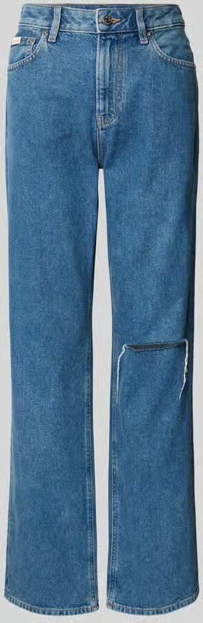 Calvin Klein Jeans Straight fit jeans in destroyed-look