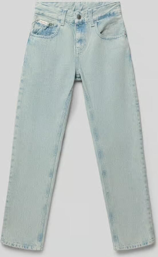 Calvin Klein Jeans Straight Fit Jeans met labeldetail - Foto 2