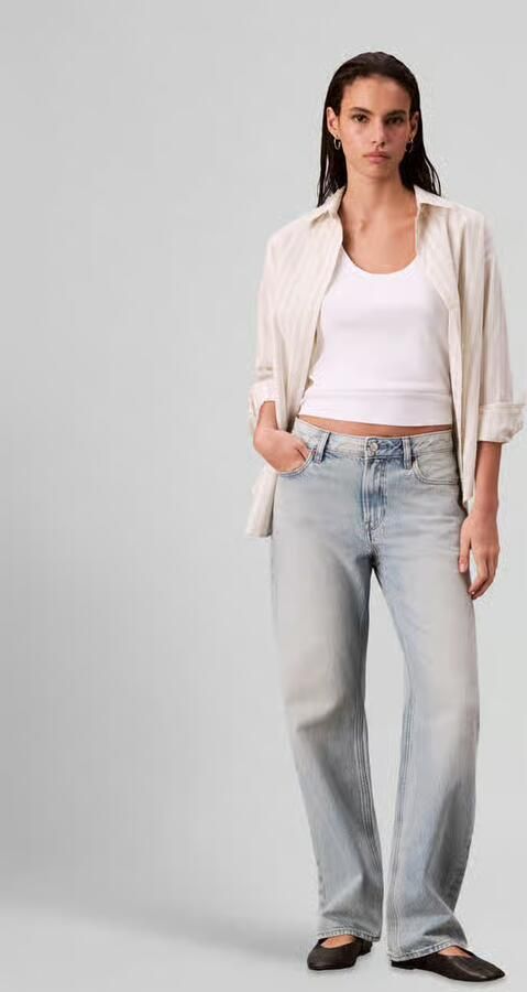 CALVIN KLEIN Dames Jeans Signature 90s Straight Lafayette Lichtblauw - Foto 12