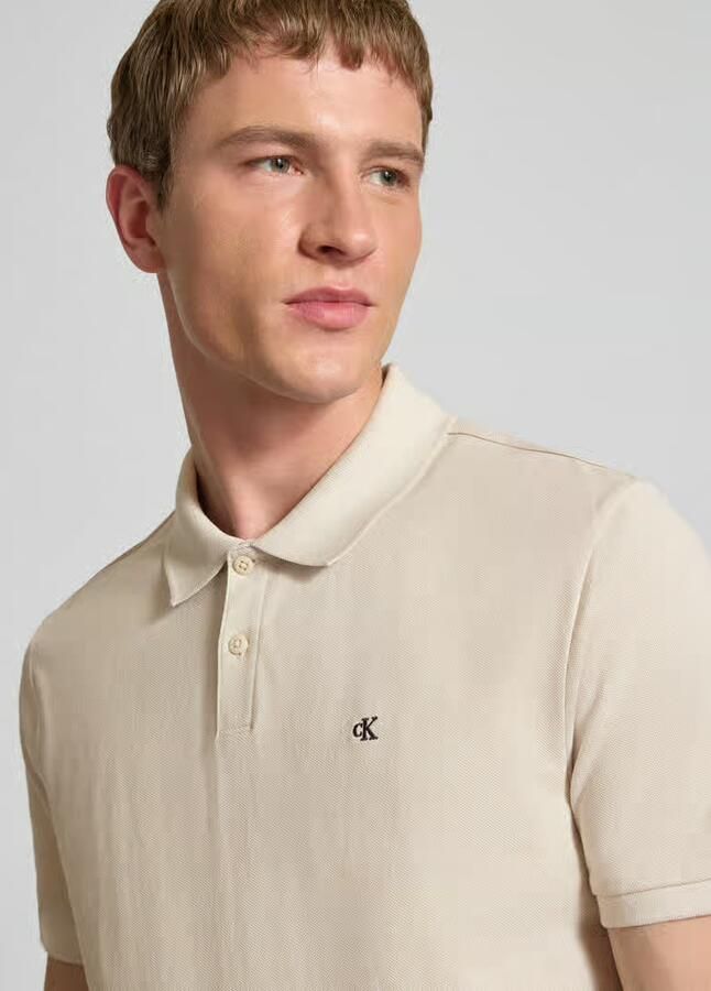 Calvin Klein Jeans Straight fit Poloshirt met Labelstitching