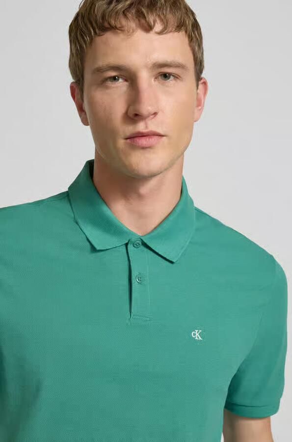 Calvin Klein Jeans Straight fit poloshirt met labelstitching - Foto 2