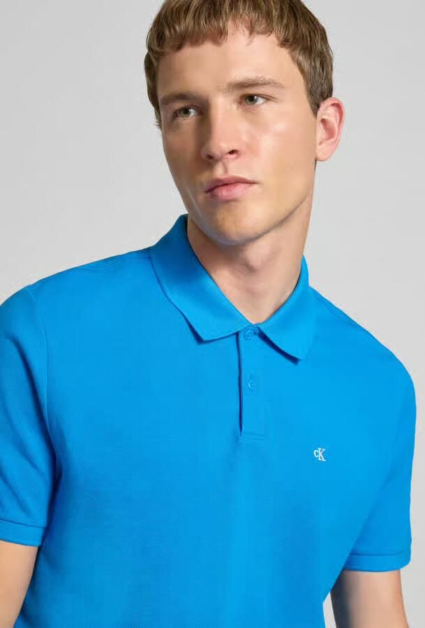 Calvin Klein Jeans Straight fit poloshirt met labelstitching - Foto 2