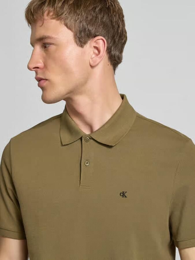 Calvin Klein Jeans Straight fit poloshirt met labelstitching - Foto 2