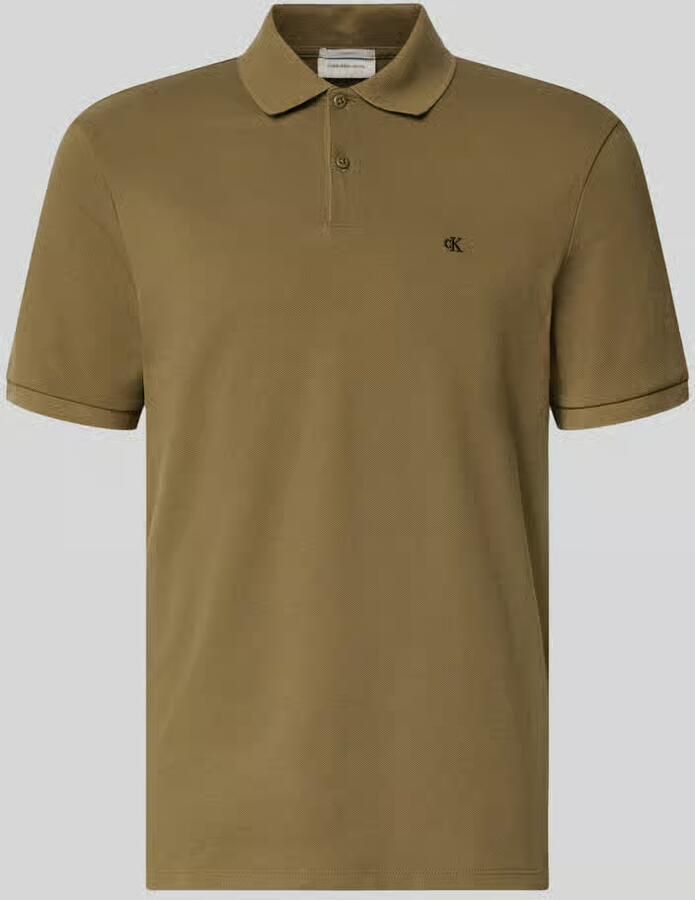 Calvin Klein Jeans Straight fit poloshirt met labelstitching