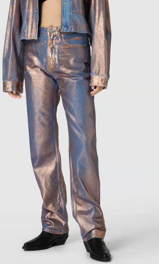 Calvin Klein Jeans Straight leg jeans in glanzend design - Foto 2