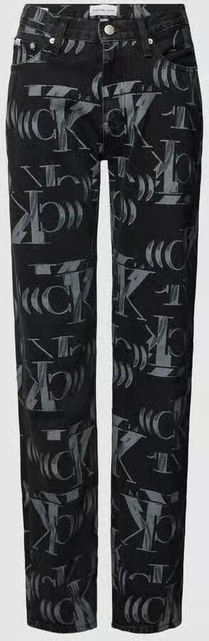 Calvin Klein Jeans Straight leg jeans met all-over logomotief - Foto 2