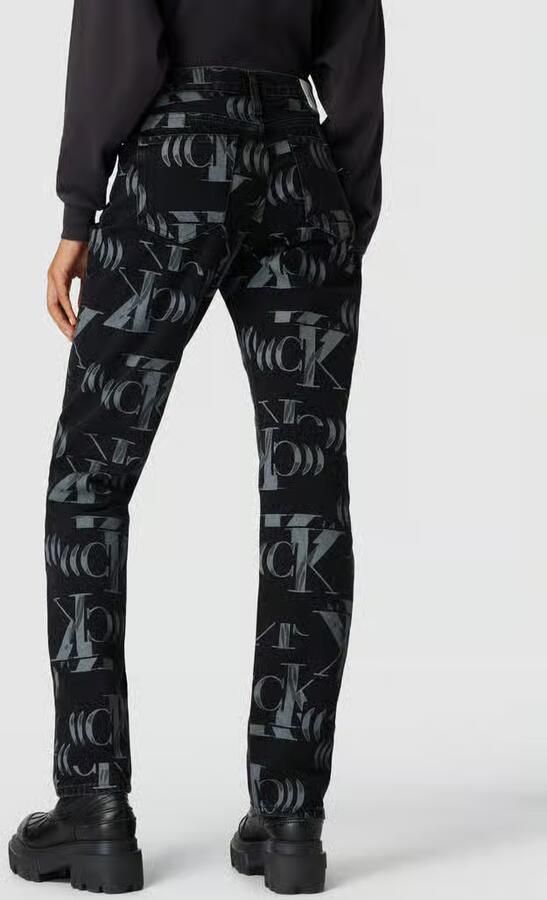 Calvin Klein Jeans Straight leg jeans met all-over logomotief - Foto 2