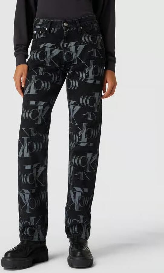 Calvin Klein Jeans Straight leg jeans met all-over logomotief - Foto 3