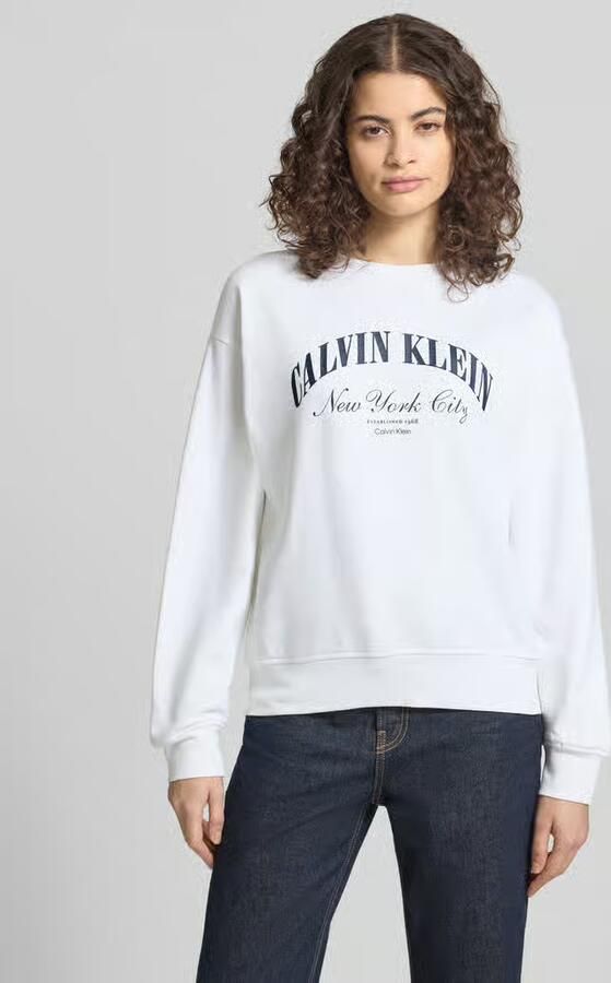CALVIN KLEIN Dames Truien & Vesten Logo Graphic Crewneck Sweatshirt Wit - Foto 7