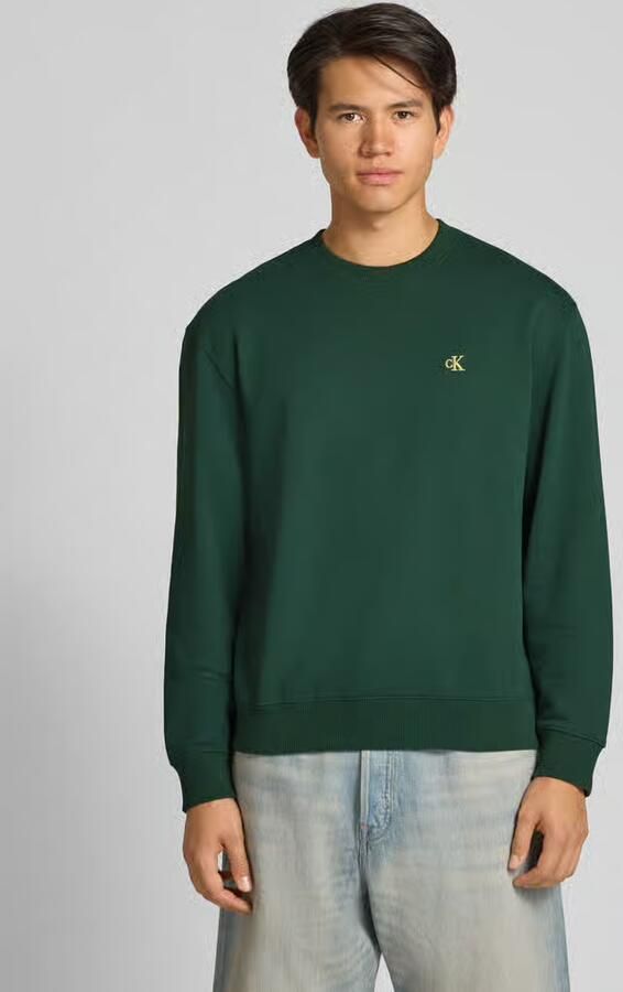 CALVIN KLEIN Heren Truien & Vesten Ls Eu 350terry Monogram Cn Sweat Donkergroen - Foto 8