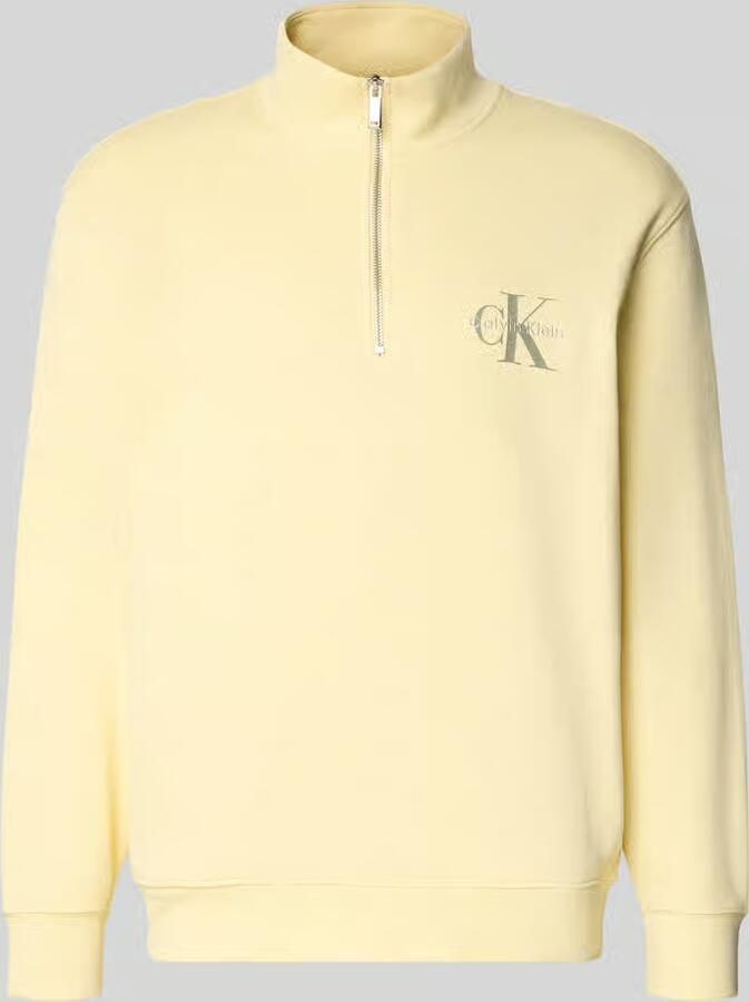 Calvin Klein Jeans Sweatshirt met opstaande kraag en ritssluiting