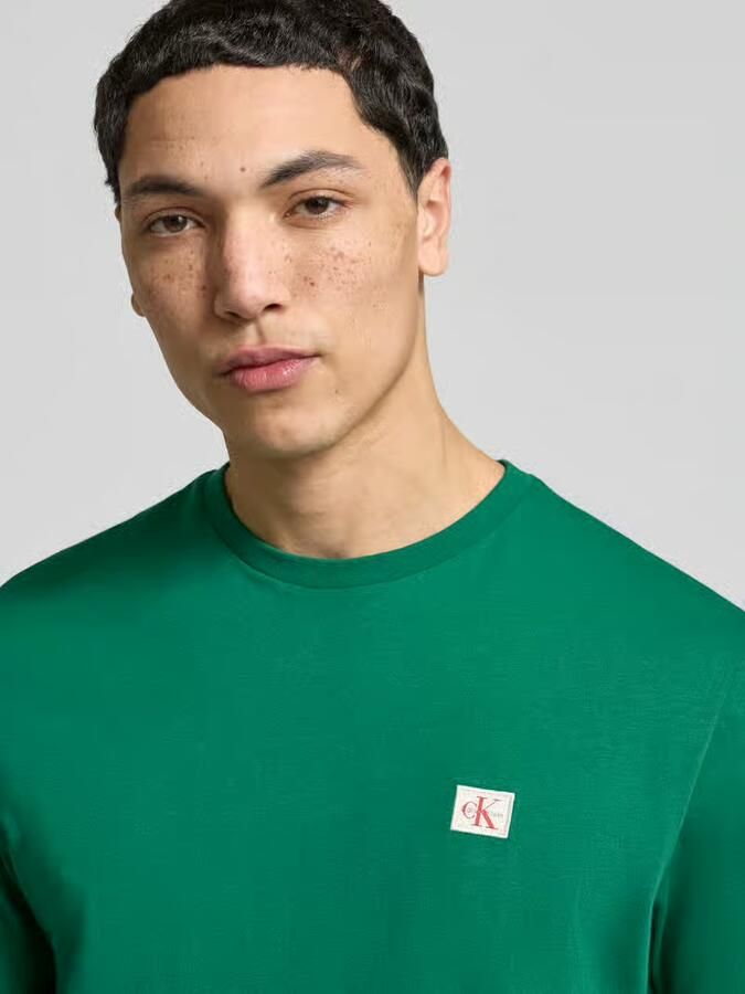 CALVIN KLEIN Heren Polo's & T-shirts Ss Badge 30s Jersey Classic Tee Groen - Foto 6