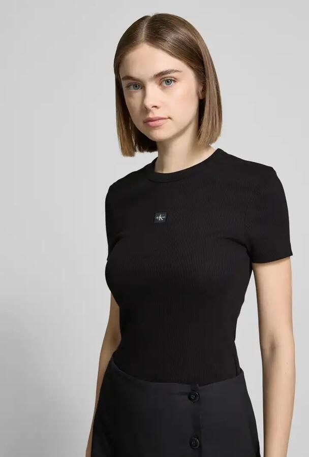 Calvin Klein Jeans T-shirt Korte Mouw WOVEN LABEL RIB J20J225245