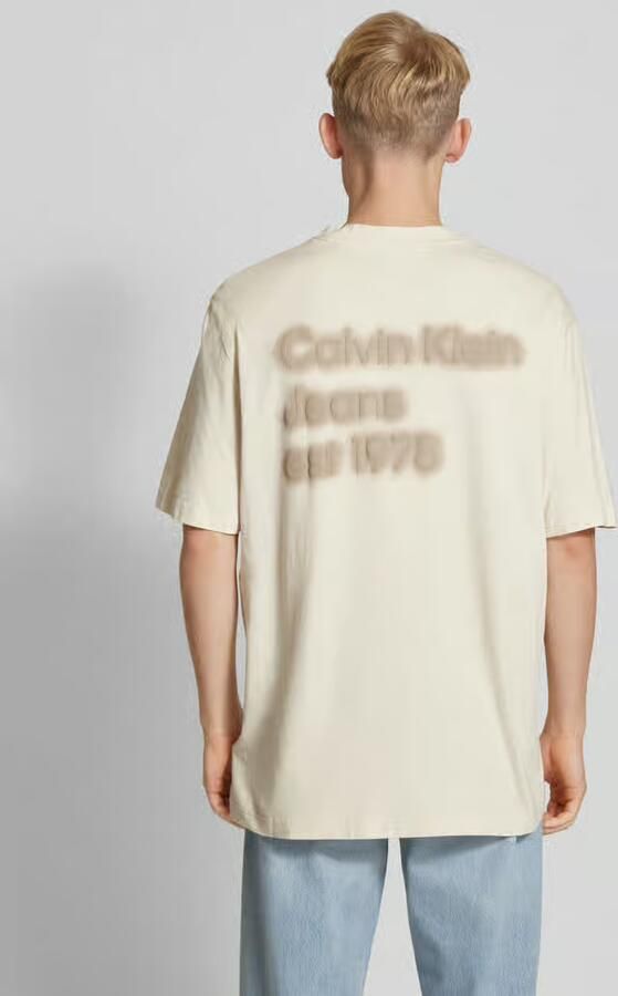 Calvin Klein Minimalistische Puff Print T-shirt Beige Heren - Foto 10