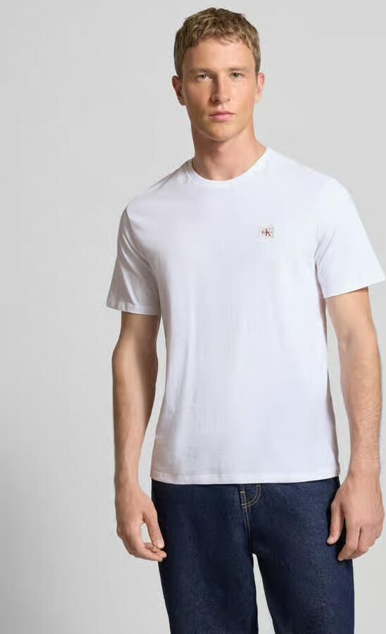 Calvin Klein Jeans T-shirt met labeldetail in een set van 2 stuks - Foto 4