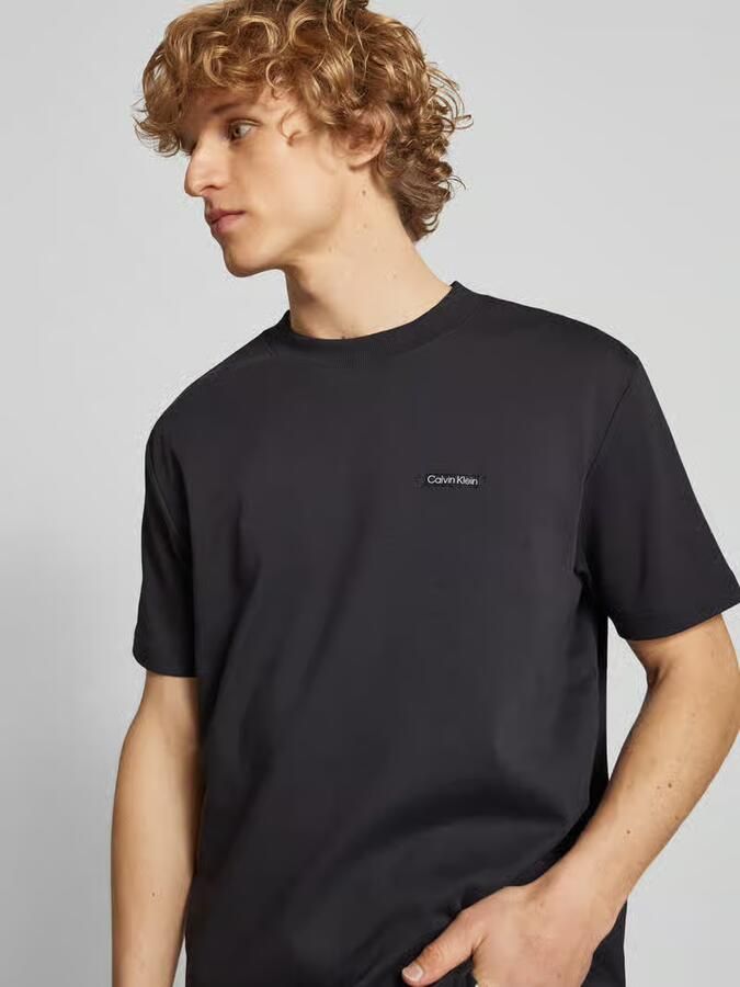 CALVIN KLEIN Heren Polo's & T-shirts Label Tee Zwart - Foto 8