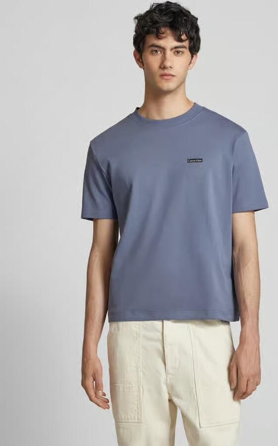 CALVIN KLEIN Heren Polo's & T-shirts Label Tee Grijs - Foto 6
