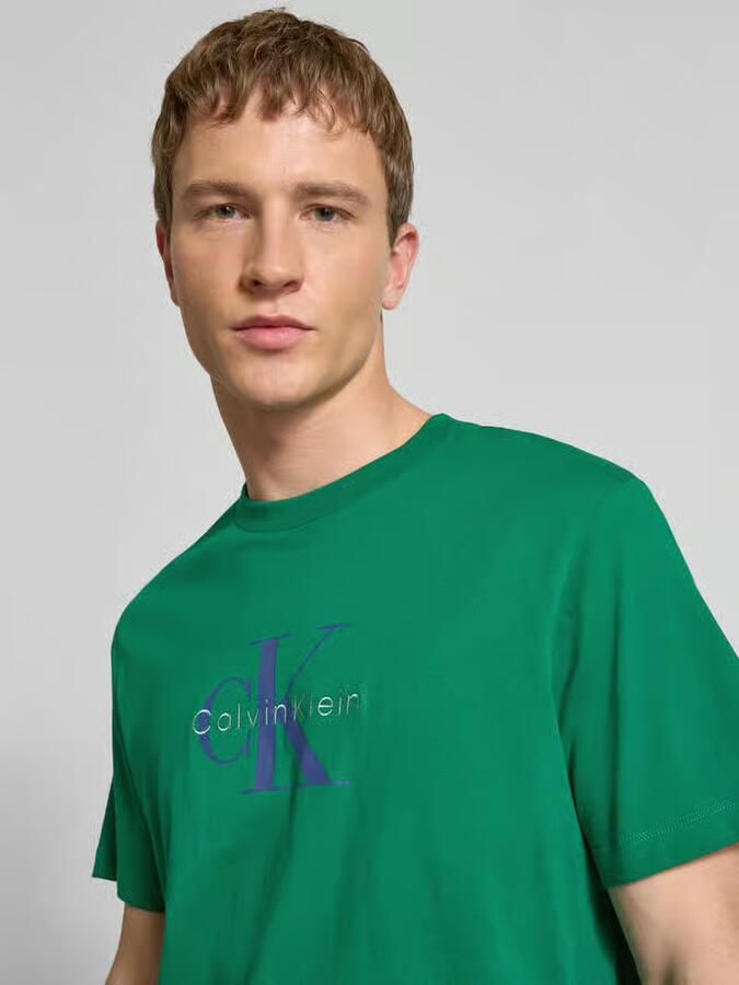 Calvin Klein Jeans T-shirt met labelprint en ronde hals - Foto 2