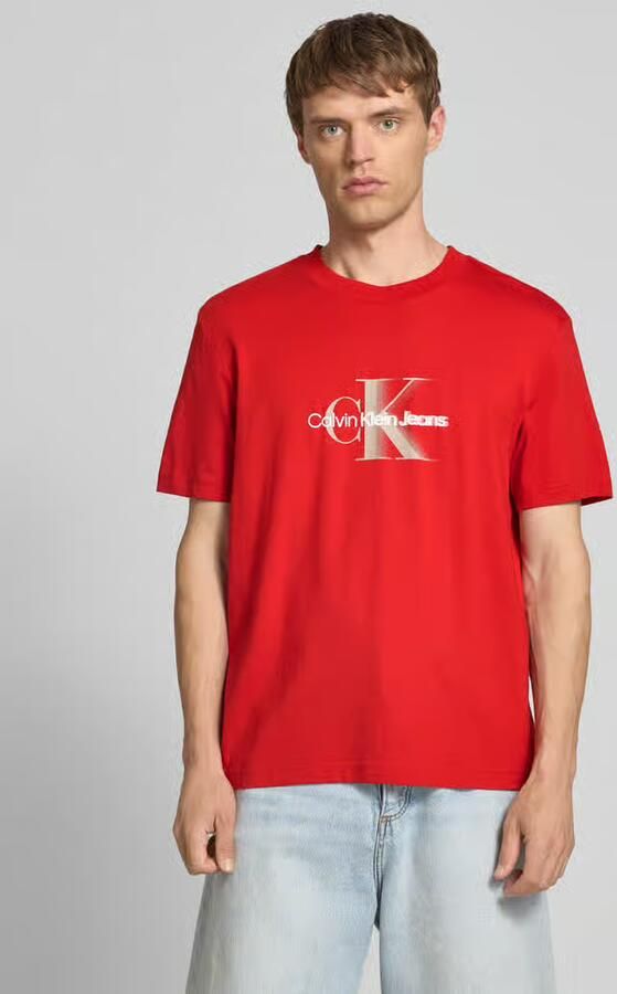 Calvin Klein Jeans T-shirt met labelprint en ronde hals - Foto 2