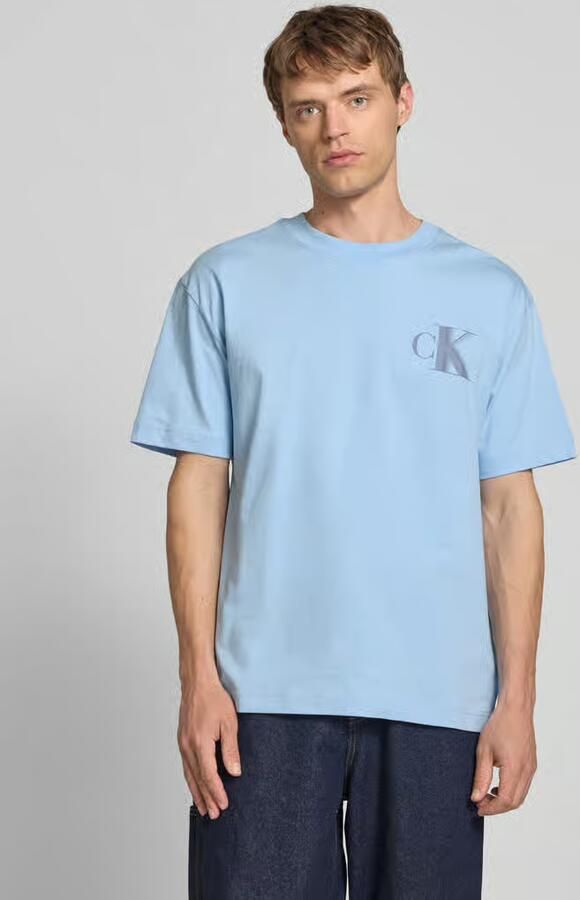 Calvin Klein Jeans T-shirt met labelprint en ronde hals - Foto 2