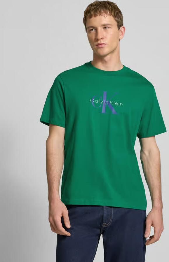 Calvin Klein Jeans T-shirt met labelprint en ronde hals - Foto 4