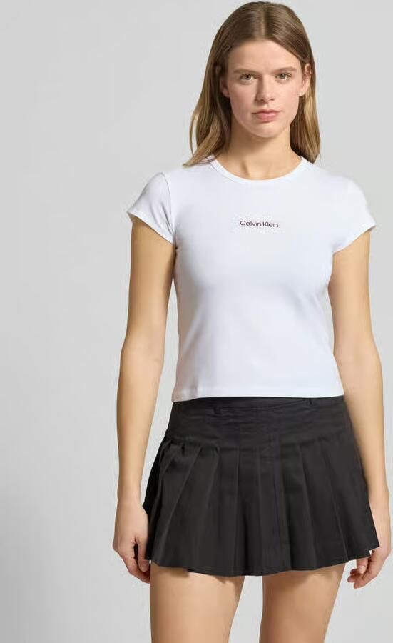 Calvin Klein Jeans T-shirt met ronde hals en labelprint - Foto 2