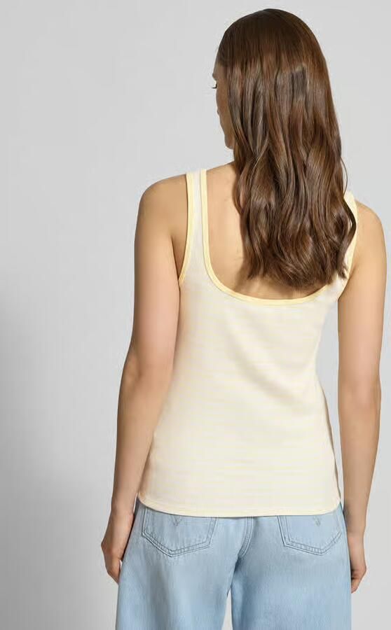 Calvin Klein Jeans Top met bandjes in ribbel-look met logo