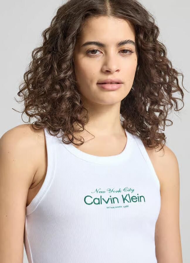 Calvin Klein Jeans Top met Labelstitching Model 'CONTOUR' - Foto 3