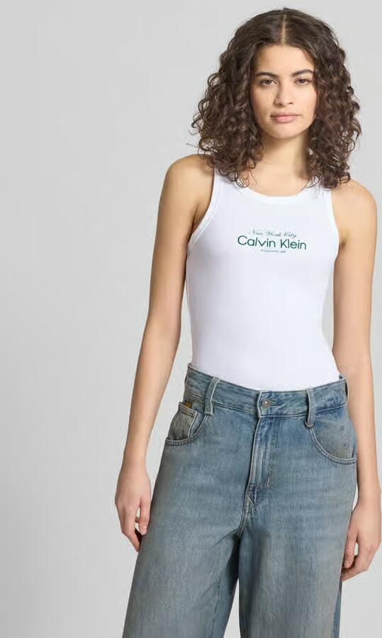 Calvin Klein Jeans Top met Labelstitching Model 'CONTOUR' - Foto 5