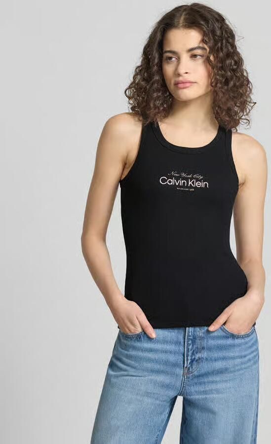 Calvin Klein Jeans Top met Labelstitching Model 'CONTOUR' - Foto 3