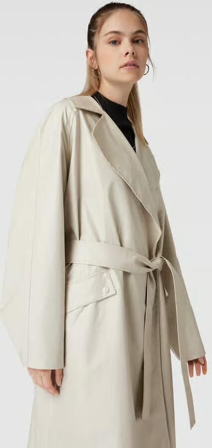 Calvin Klein Jeans Trenchcoat met strikceintuur model 'GLOSSY'