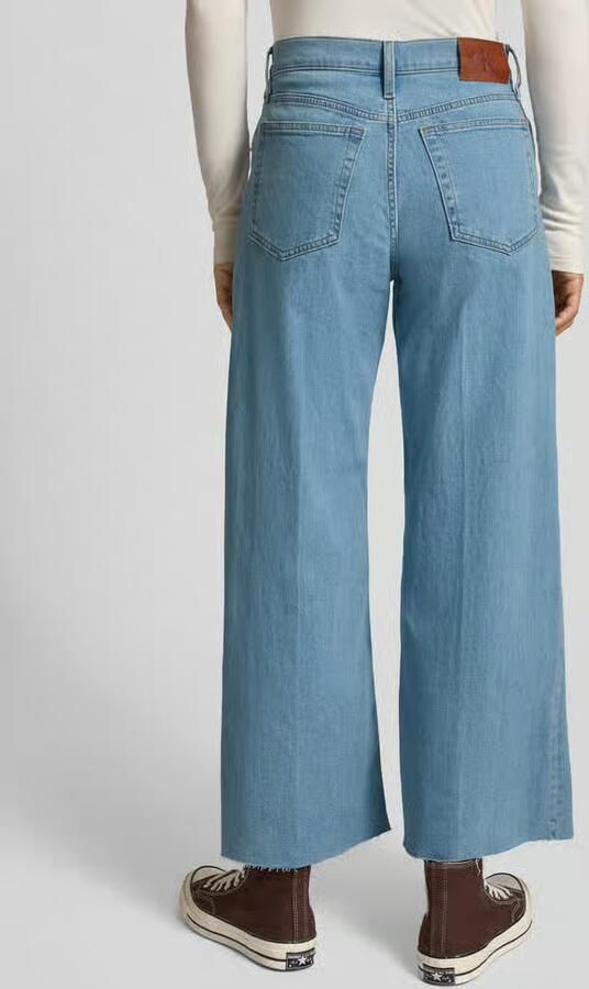 CALVIN KLEIN JEANS high waist wide leg jeans light blue denim - Foto 4