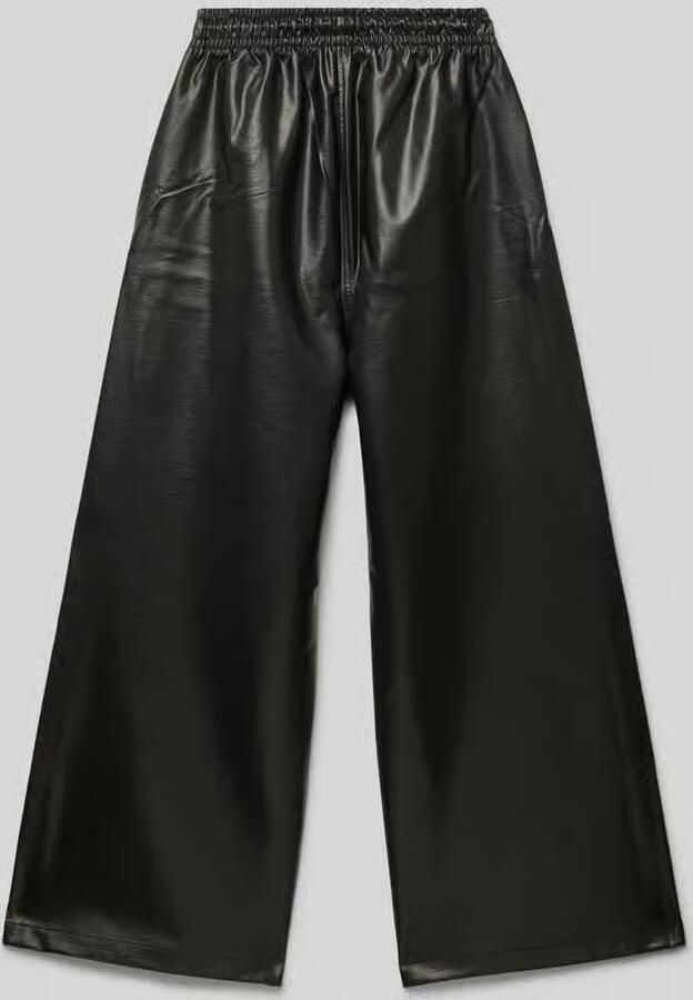 Calvin Klein Jeans Wide leg broek in leerlook - Foto 4