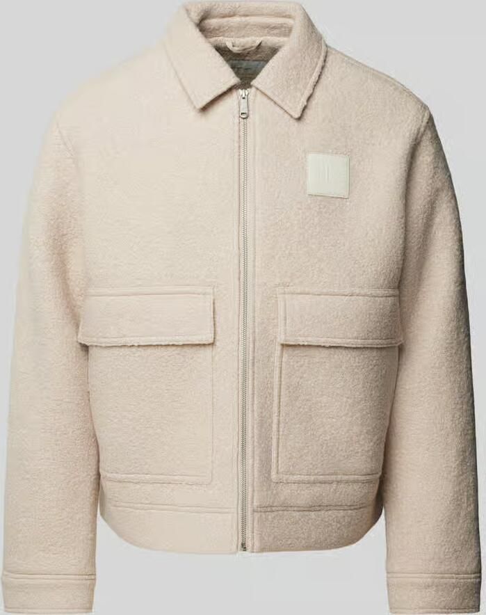 Calvin Klein Jeans Wollen jack met labelpatch