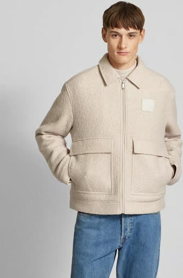 Calvin Klein Jeans Wollen jack met labelpatch - Foto 3