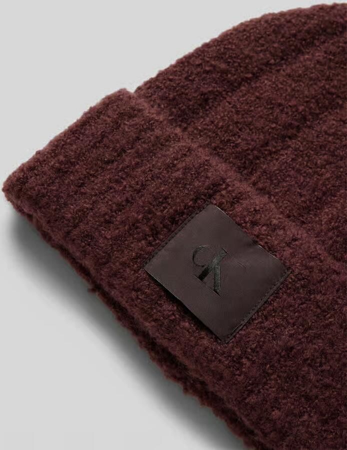 CK Calvin Klein Beanie in bouclé-look met wol