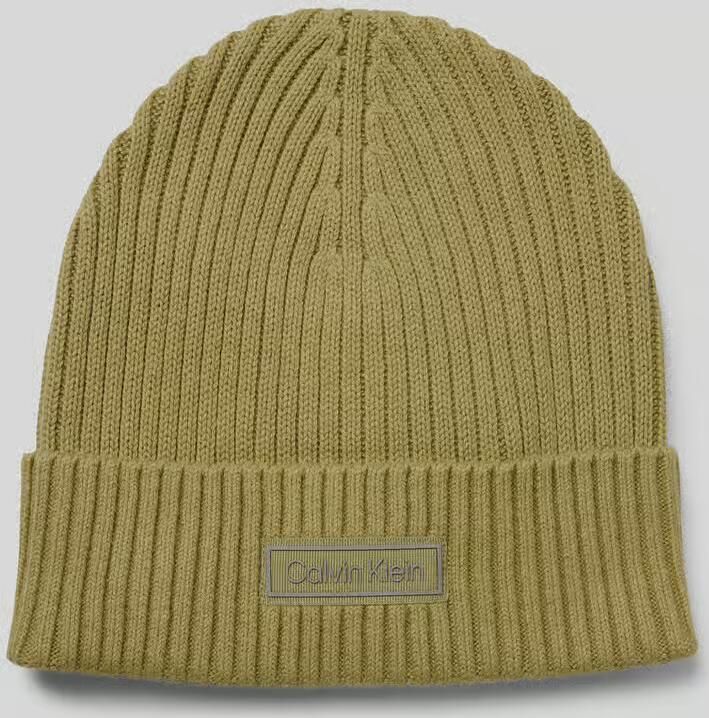 CK Calvin Klein Gebreide muts met kasjmier en labelpatch