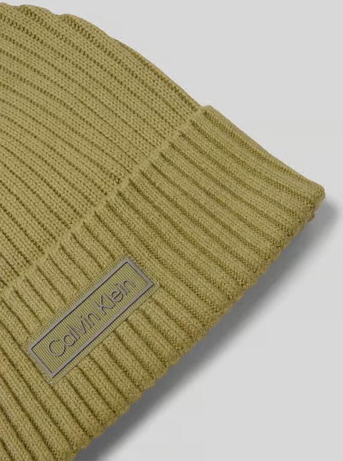 CK Calvin Klein Gebreide muts met kasjmier en labelpatch - Foto 2