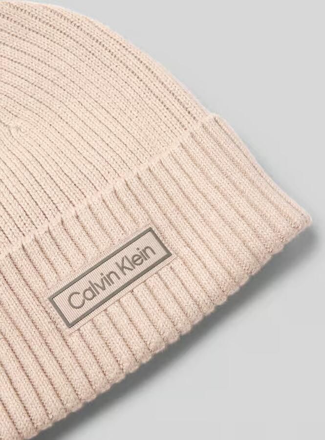 Calvin Klein Gebreide muts PATCH CHUNKY RIB COTTON BEANIE - Foto 4