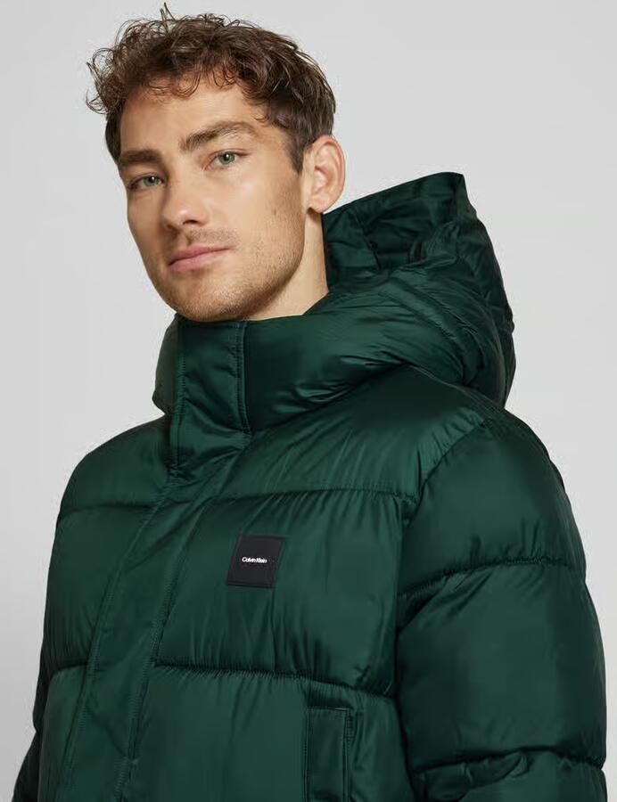 CK Calvin Klein Gewatteerde lange jas met steekzakken