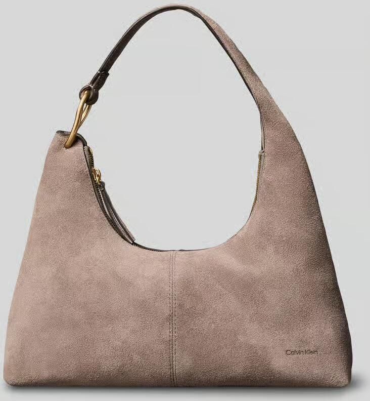 CK Calvin Klein Handtas met echt leer met label in reliëf