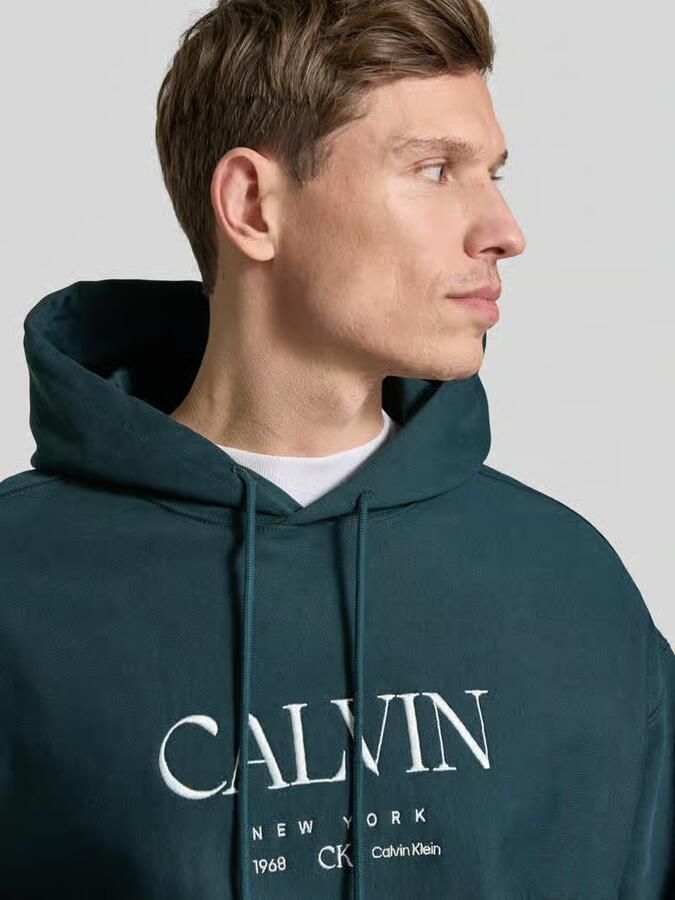 CK Calvin Klein Hoodie met labelprint en kangoeroezak - Foto 2