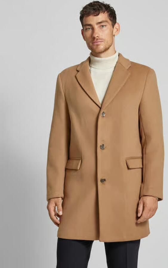 Calvin Klein Fijne wollen blend jas khaki Beige Heren - Foto 2