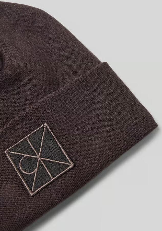 CK Calvin Klein Muts van viscosemix met logopatch model 'Bea'