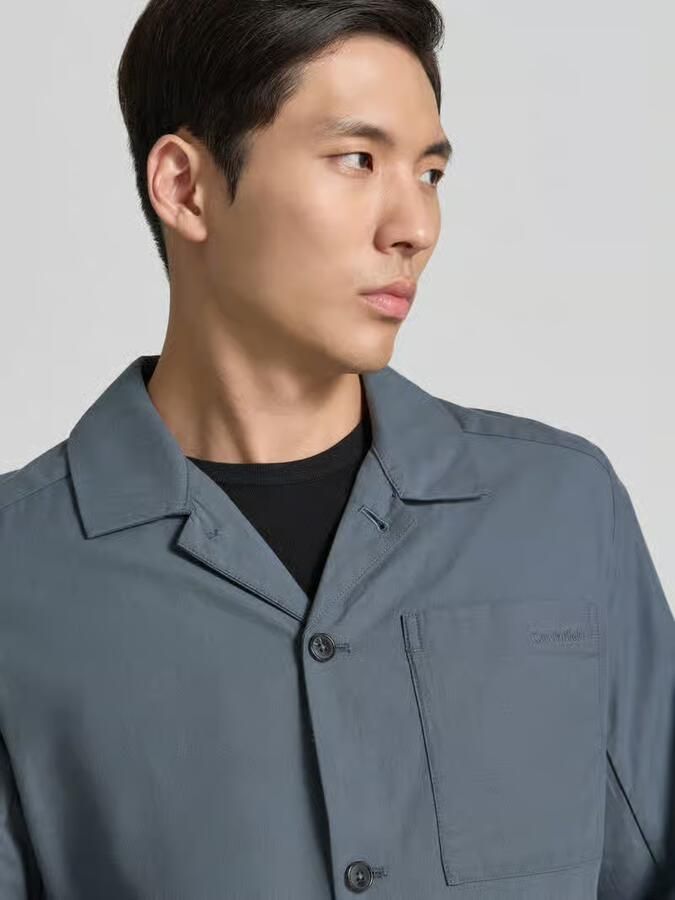 CK Calvin Klein Oversized overhemdjack van mix van katoen en lyocell